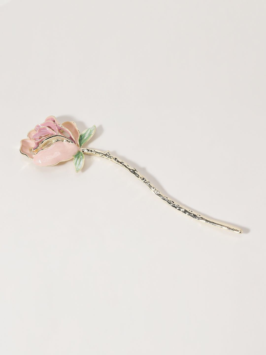 Women Gold-Plated Rose Shaped Hairstick