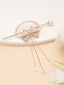 Women Gold-Plated Pearl Studded Bow Shaped Hairstick