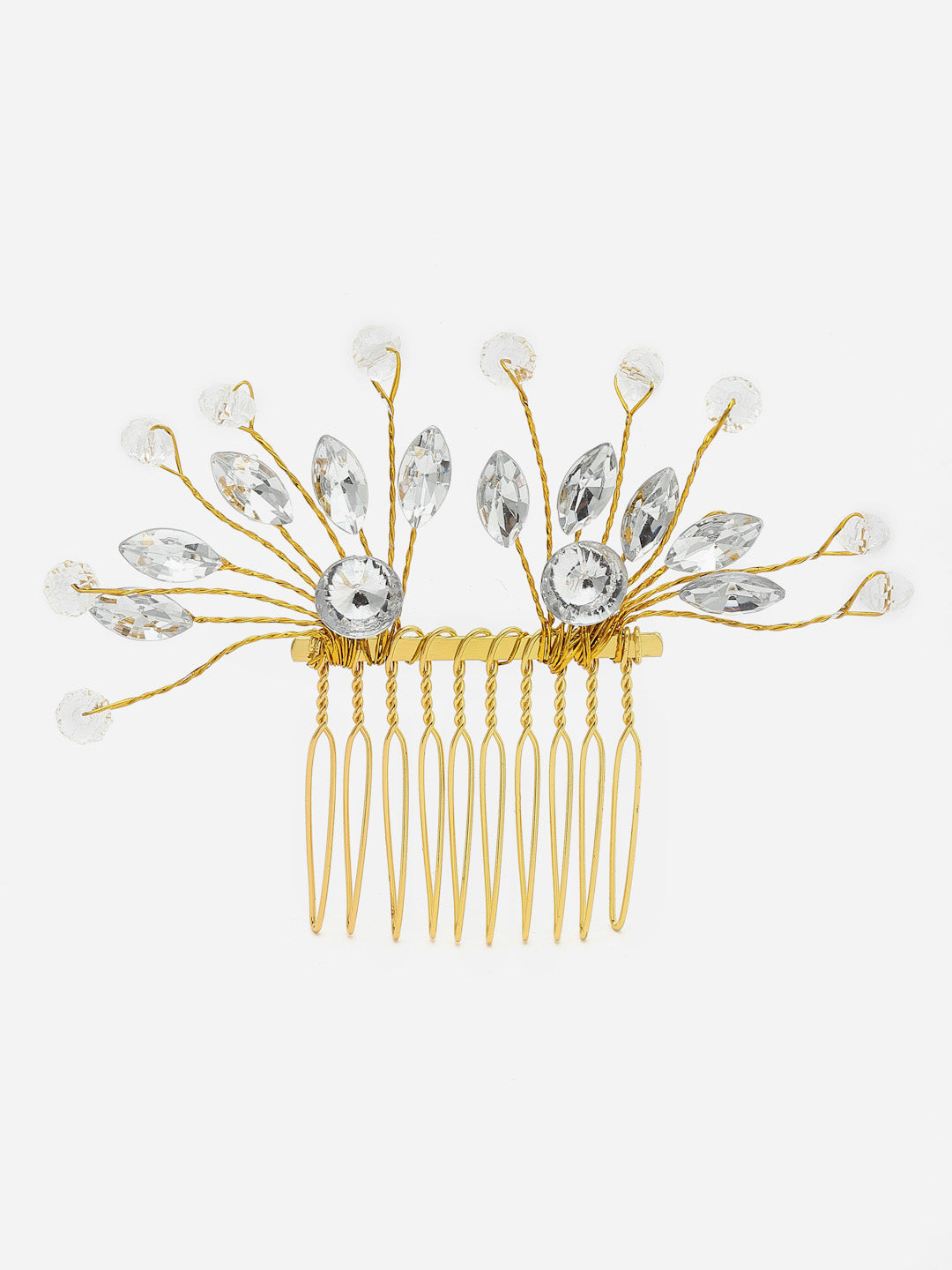 Gold-Plated Embellished Comb Pin