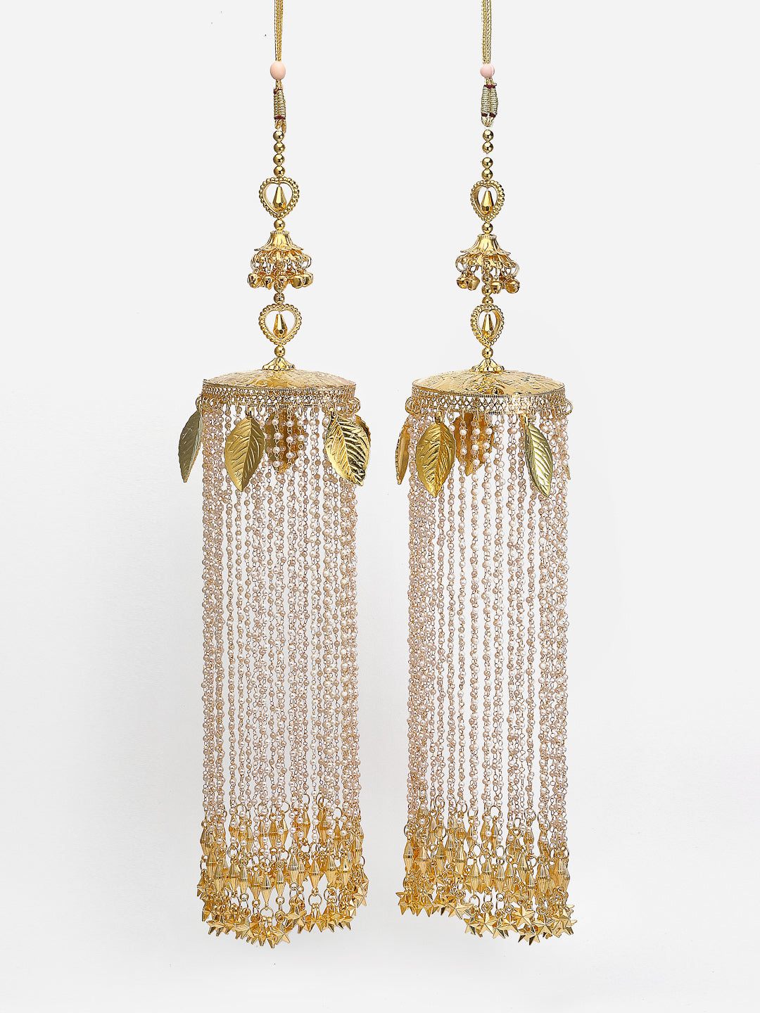 Set Of 2 Gold-Plated Pearl Beaded Bridal Kaleera