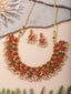 Gold-Plated Stones-Studded & Beaded Temple Jewellery Set