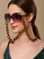 Women Brown Leopard Print Mask Chain