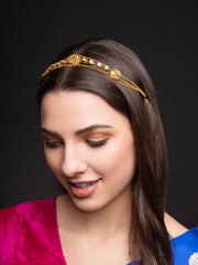 Gold-Plated Kundan Stone Studded Matha Patti
