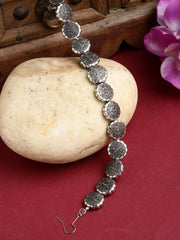 Oxidised Silver-Plated Floral Shaped Matha Patti