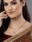 Gold-Plated & Black Beaded CZ-Stone Studded Mangalsutra