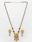 Gold-Plated & White Stone-Studded & Black Beaded Mangalsutra