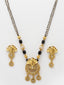 Gold-Plated & White Stone-Studded & Black Beaded Mangalsutra