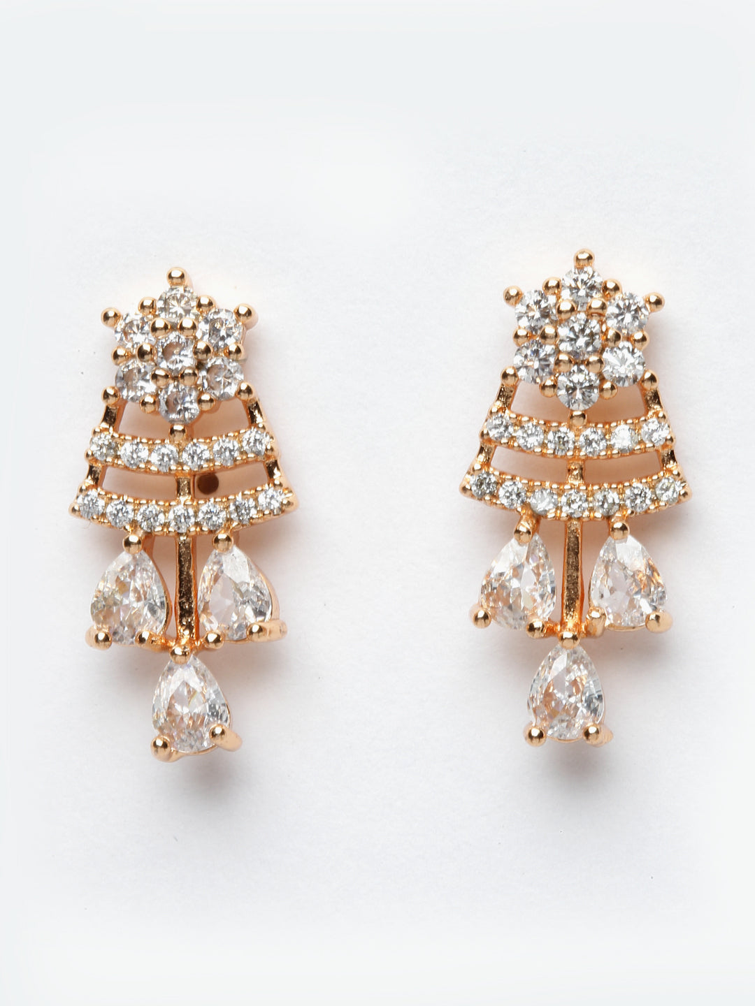 Gold-Plated AD-Studded Handcrafted Mangalsutra With Earrings