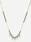 Gold-Plated American Diamond Studded & Beaded Mangalsutra