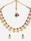 18KT Gold Plated Stones Studded Tarnish Temple Coins Jewelry Set