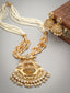 Gold-Plated Stone-Studded & Beaded Jewellery Set