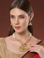 Gold-Plated Stone-Studded & Beaded Jewellery Set