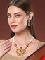 Gold-Plated Stone-Studded & Beaded Jewellery Set