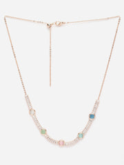 Gold-Plated Cubic Zirconia Studded Necklace