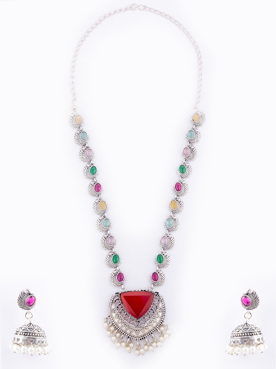 Stones Studded & Beaded Jewellery Set