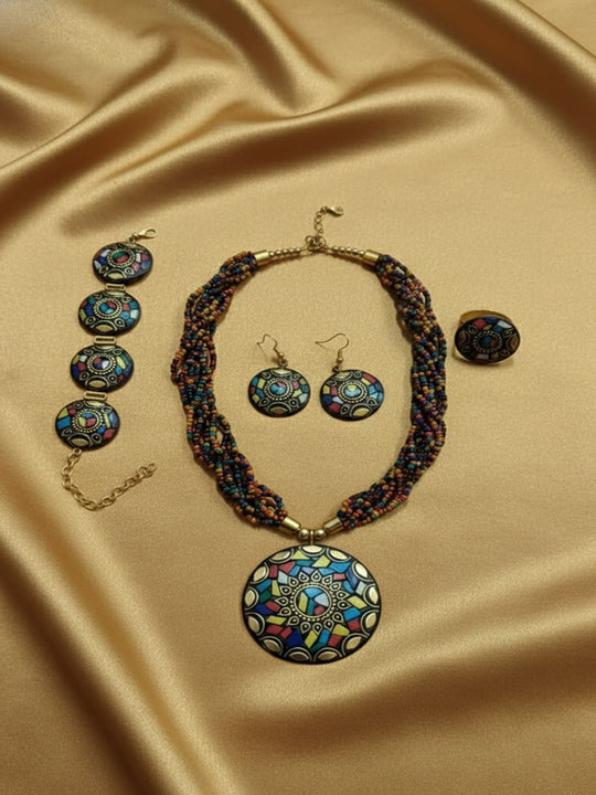 Gold-Plated Artificial Beaded Jewellery Set