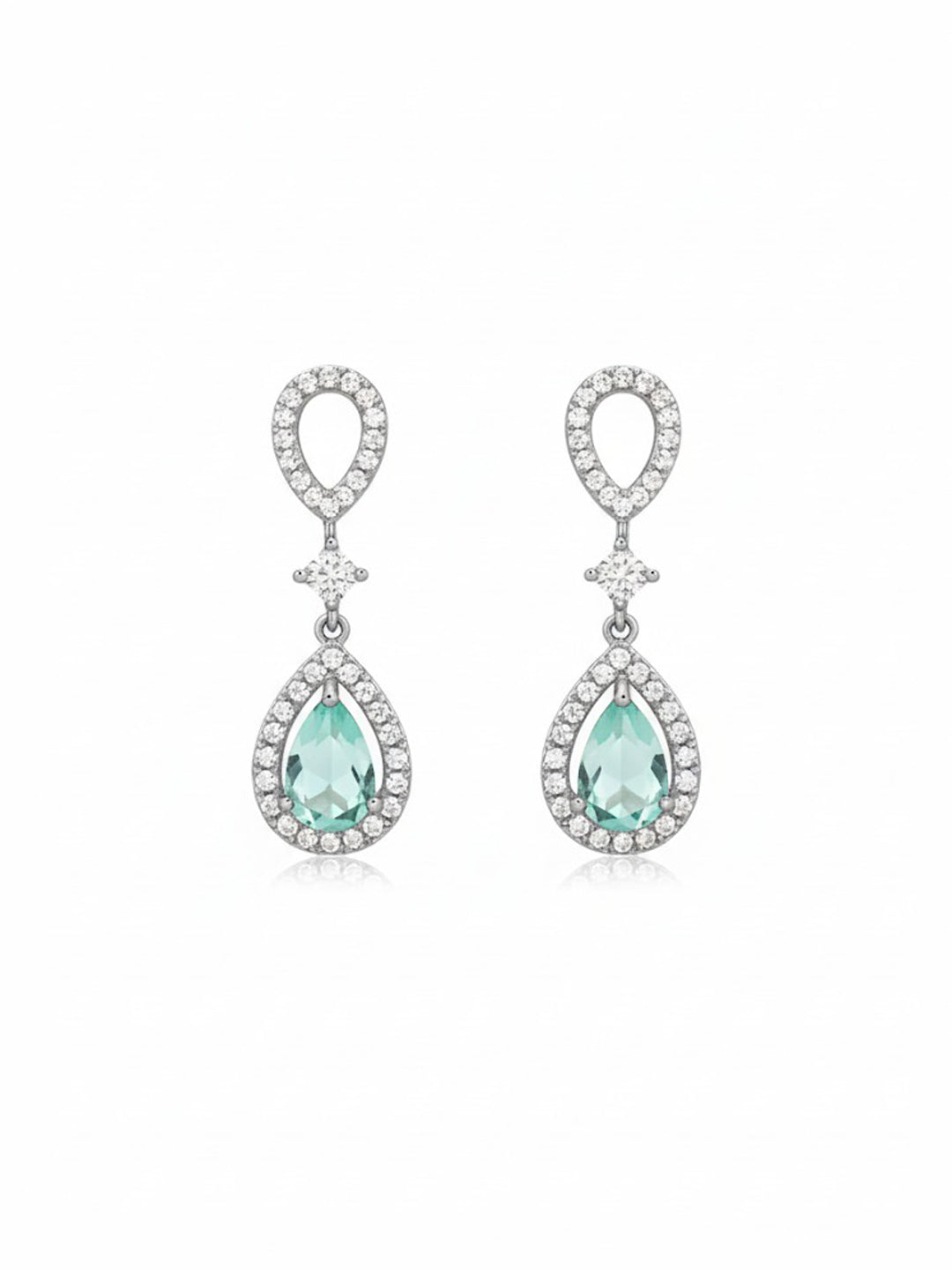 Silver-Plated American Diamond And Studded Necklace And Earrings