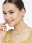 Gold-Plated & Off White Stone-Studded Pearl Beaded Handcrafted Jewellery Set