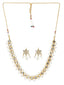 Gold-Plated & Off White Stone-Studded Pearl Beaded Handcrafted Jewellery Set