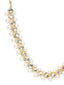 Gold-Plated & Off White Stone-Studded Pearl Beaded Handcrafted Jewellery Set