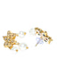 Gold-Plated & Off White Stone-Studded Pearl Beaded Handcrafted Jewellery Set