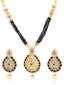 Gold-Plated & Black Kundan Studded Beaded Handcrafted Jewellery Set