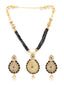 Gold-Plated & Black Kundan Studded Beaded Handcrafted Jewellery Set