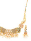 Women Gold-Plated & White Stone & Pearl Studded Jewellery Set