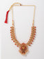 Gold-Plated Stones Studded & Beaded Necklace And Earrings