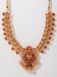 Gold-Plated Stones-Studded & Beaded Peacock Shaped Jewellery Set