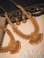 Set of 2 Gold-Plated Stone-Studded Necklace & Earrings