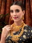 Set of 2 Gold-Plated Stone-Studded Necklace & Earrings