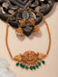 Gold-Plated Stones-Studded & Beaded Temple Choker Jewellery Set