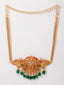 Gold-Plated Stones-Studded & Beaded Temple Choker Jewellery Set