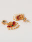 Gold-Plated Stones-Studded & Beaded Peacock Shaped Jewellery Set