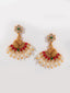 Gold-Plated Stones-Studded & Beaded Peacock Shaped Jewellery Set