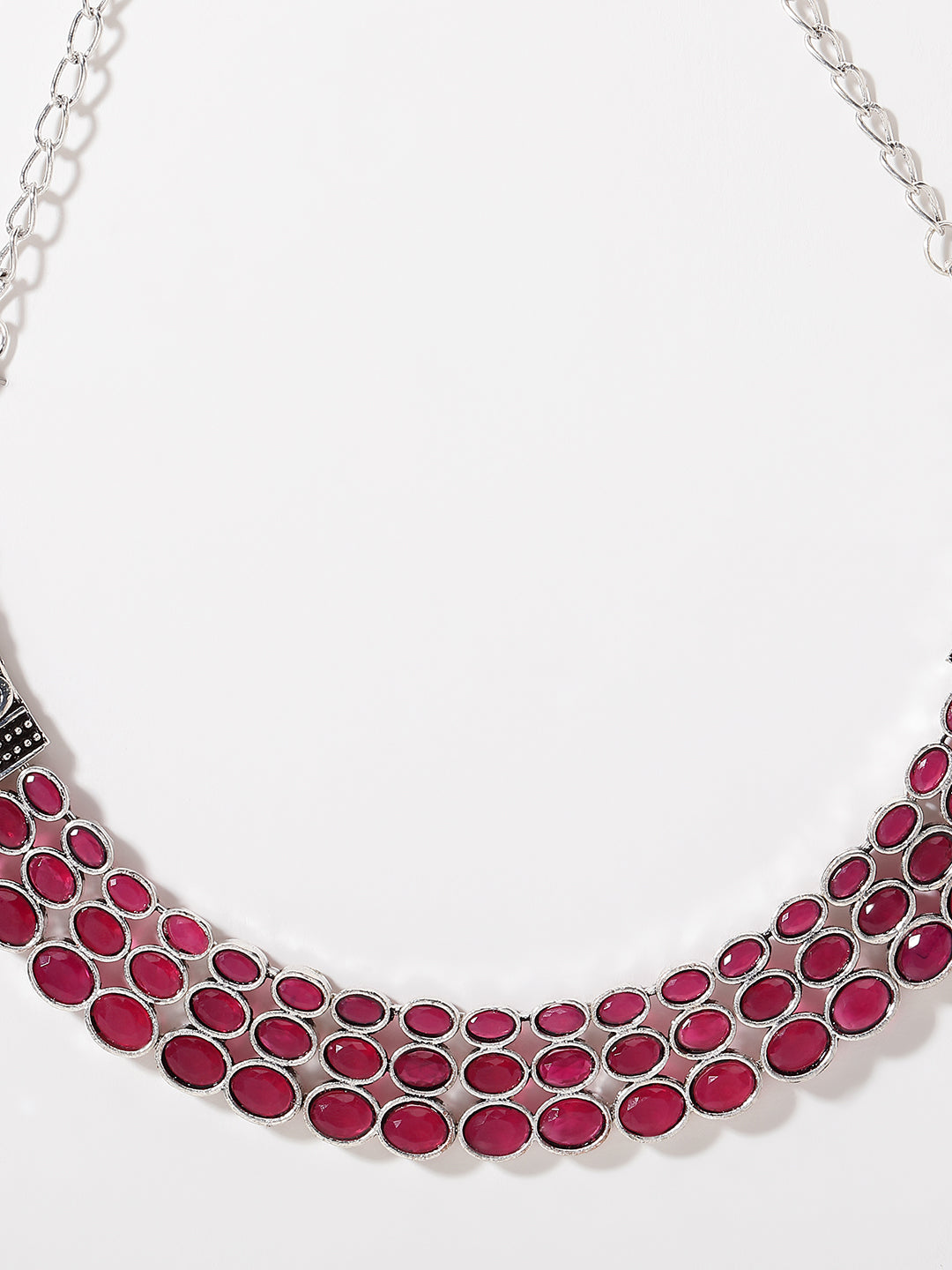 Silver-Plated Stones-Studded Jewellery Set