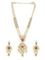 Red Gold-Plated Kundan Studded Handcrafted Jewellery Set