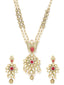 Red Gold-Plated Kundan Studded Handcrafted Jewellery Set