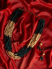 Gold-Plated Multilayer Beaded Jewellery Set