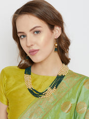 Gold-Plated Multilayer Beaded Jewellery Set