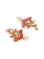 Gold-Plated White & Red Handcrafted Kundan-Studded & Beaded Jewellery Set