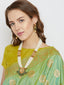 Women Gold-Plated & Green kundan Embellished Handcrafted Jewellery Set