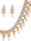 White Gold-Plated CZ Stone-Studded Jewellery Set