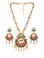 Gold-Plated Beige & Red Pearl Beaded Handcrafted Jewellery Set