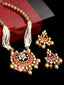 Women Gold-Plated & Red Handpainted Jewellery Set