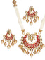 Women Gold-Plated & Red Handpainted Jewellery Set