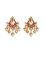 Women Gold-Plated & Red Handpainted Jewellery Set