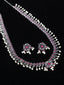 Oxidized Silver-Plated & Pink Artificial Stone-Studded Handcrafted Jewellery Set