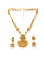 Gold-Plated Off-White Stone Studded & Pearls Beaded Jewellery Set